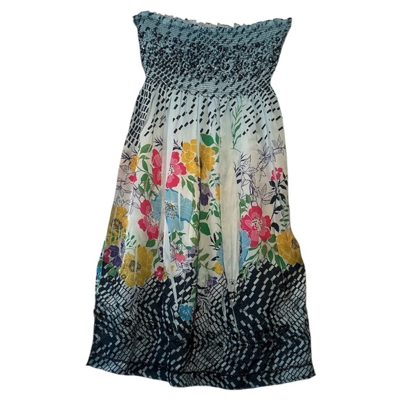 Lapis Blue and Yellow Floral Maxi Dress - Picture 4 of 6